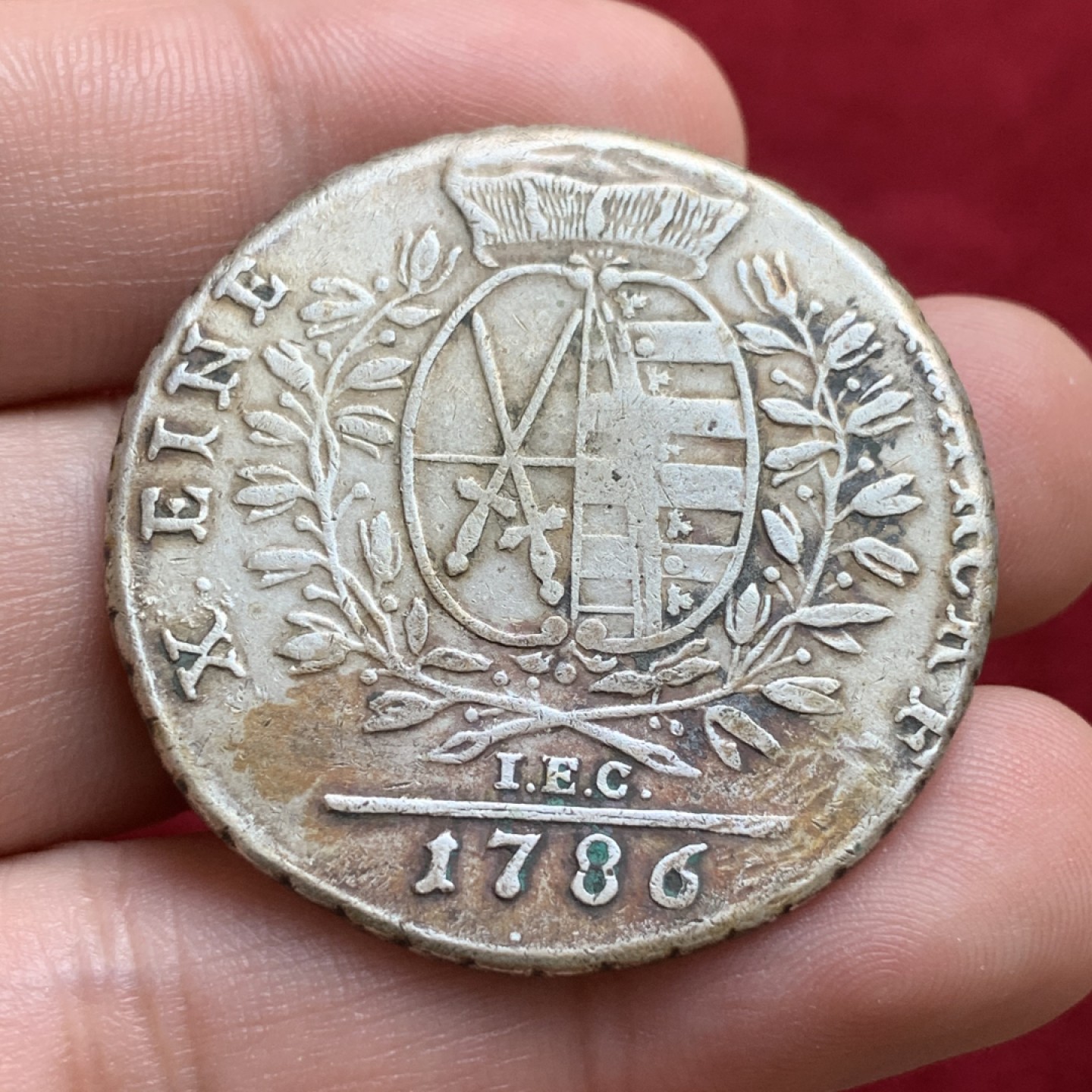 《竞宝斋》第91场-本周日，周一2场连拍（全场不限金额包邮） 德国萨克森 1786年奥古斯特国王 大泰勒银币 少见品种