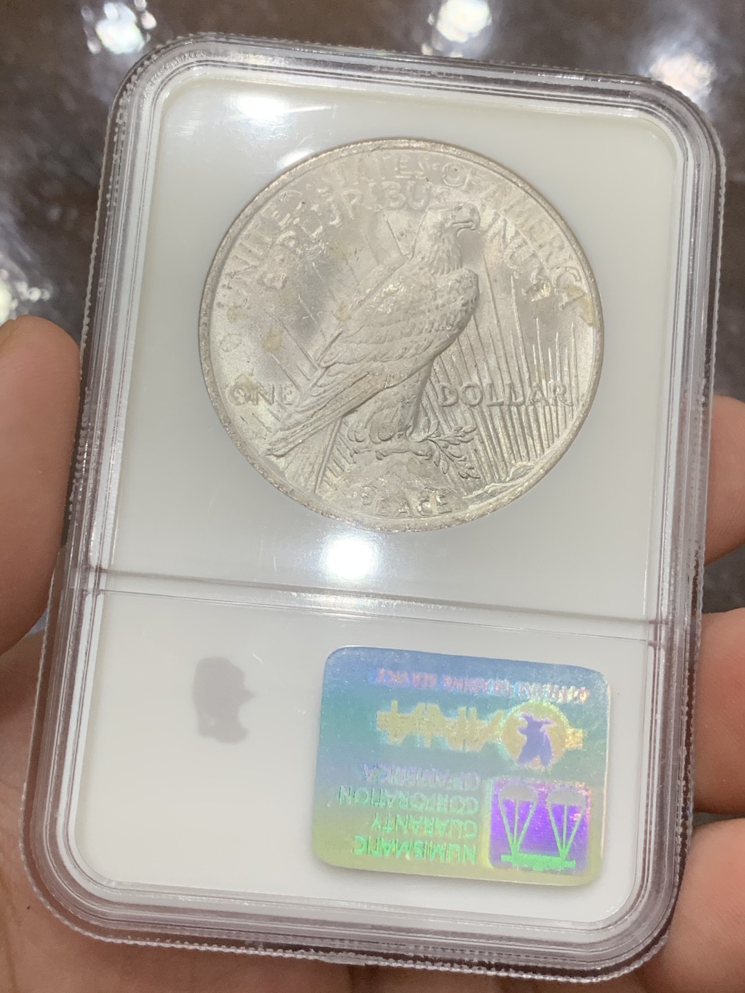 《竞宝斋》第91场-本周日，周一2场连拍（全场不限金额包邮） NGC MS64 1922年美国和平一元 六位数老盒保存十分完好