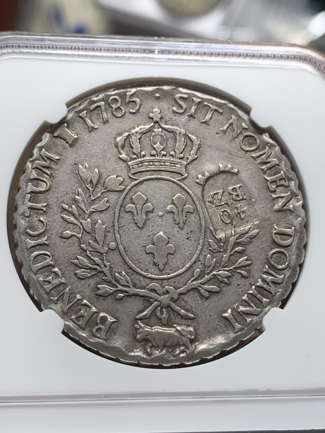 《竞宝斋》第91场-本周日，周一2场连拍（全场不限金额包邮） NGC-XF 瑞士 1816年 40B大银币 是加盖在法国路易十六ECU大银币上 非常稀少 现在加盖的币价格都飞天了