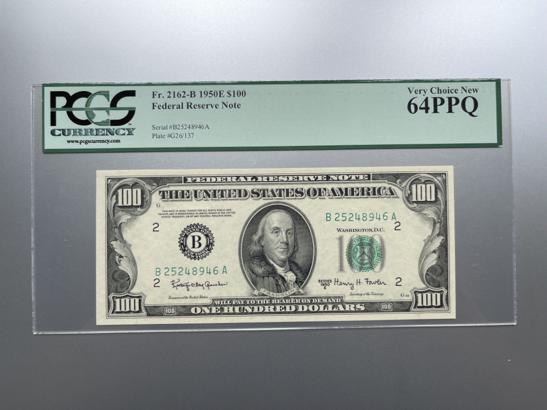 美国1950年E版$100联邦储备券 PCGS64PPQ