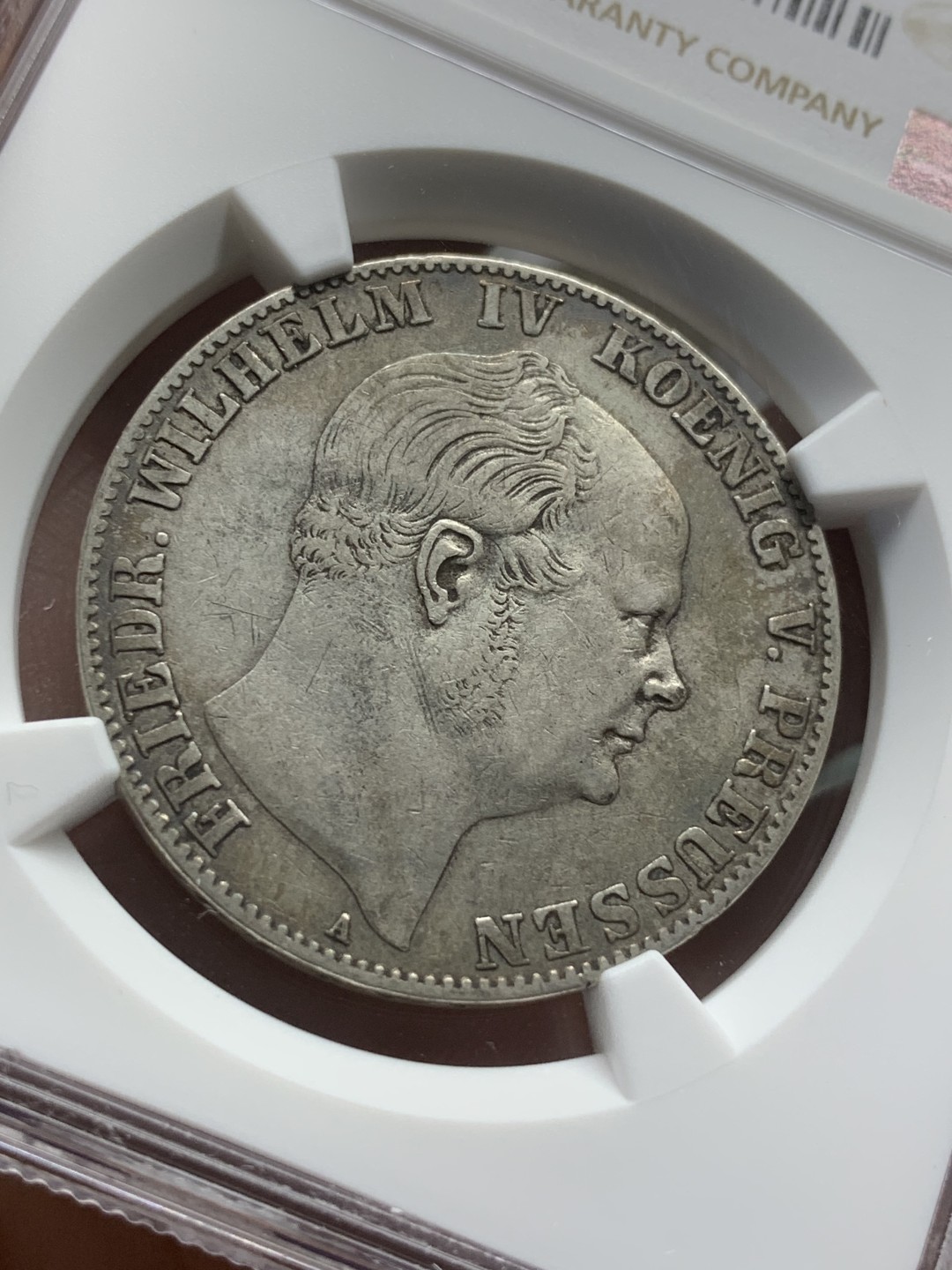 《竞宝斋》第91场-本周日，周一2场连拍（全场不限金额包邮） NGC-XF45 德国普鲁士1859年 威廉四世 1泰勒大银币 原味好品