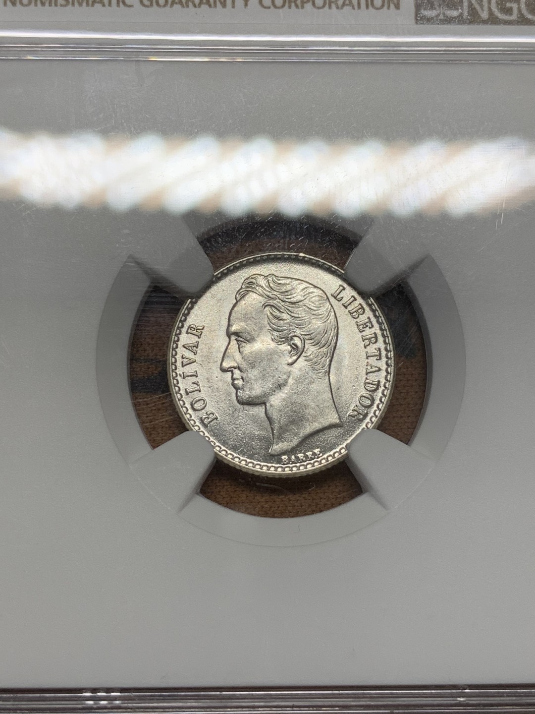 《竞宝斋》第91场-本周日，周一2场连拍（全场不限金额包邮） NGC-MS62 委内瑞拉 1954年 50分 银币