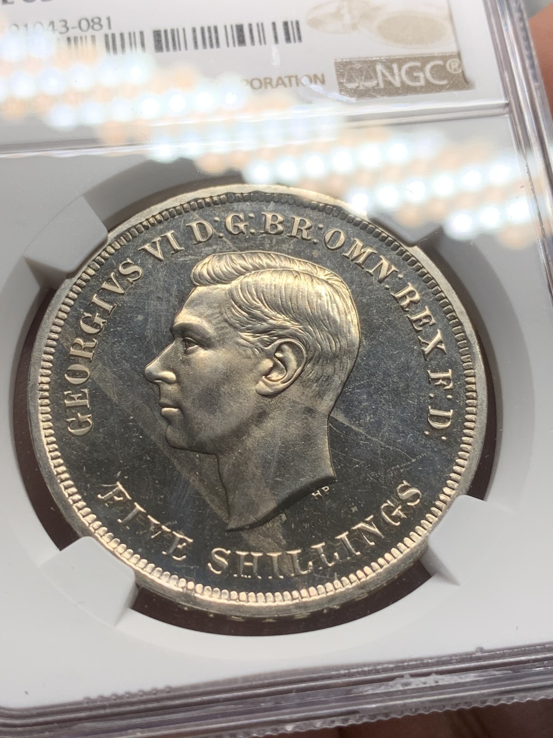 《竞宝斋》第91场-本周日，周一2场连拍（全场不限金额包邮） NGC PL63 英国 1951年乔治六世一克朗 全银光好品相