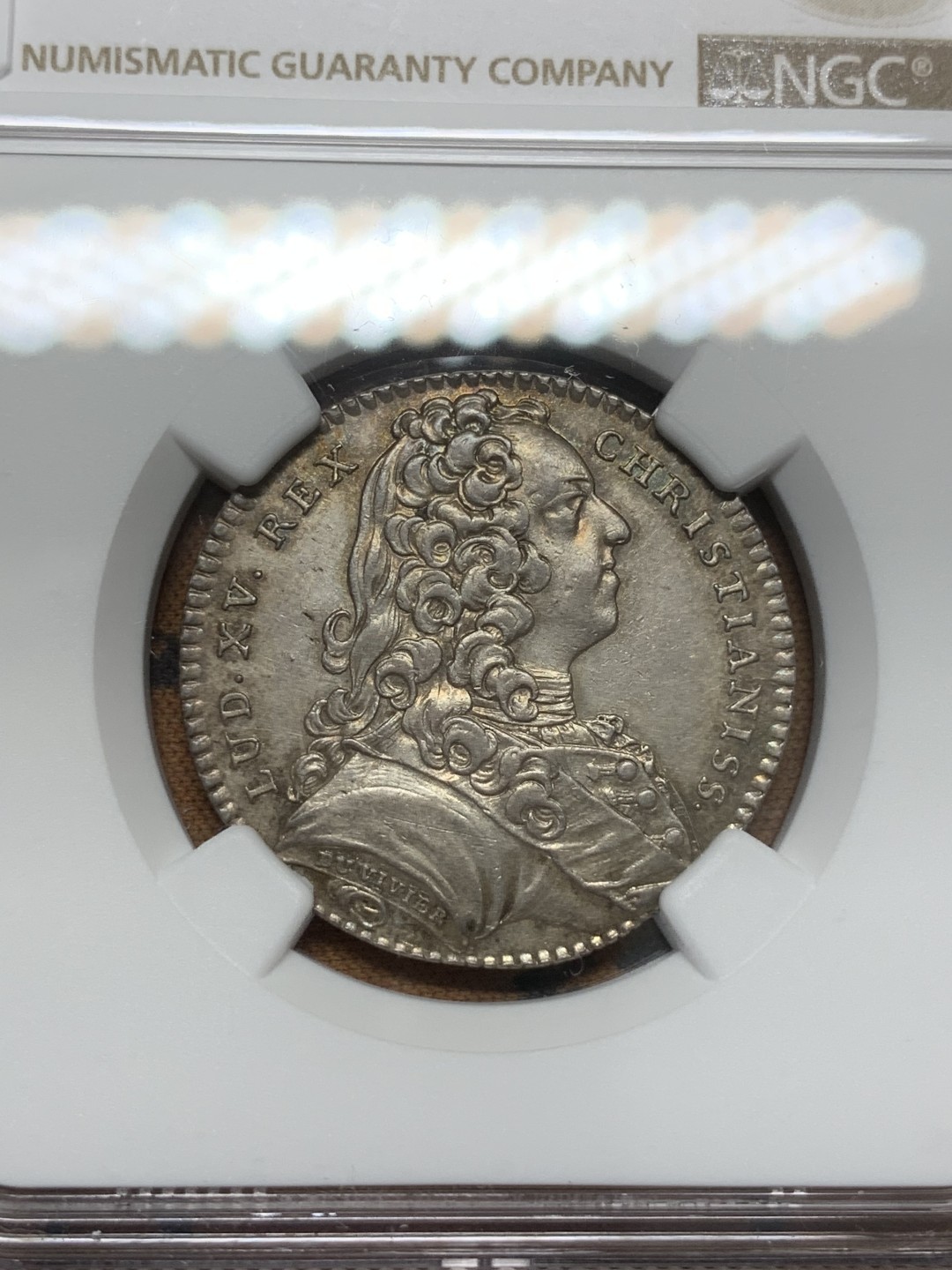 《竞宝斋》第91场-本周日，周一2场连拍（全场不限金额包邮） NGC-UNC 法国1731年路易十五 皇家宝藏 JETON银制代用币 非常漂亮