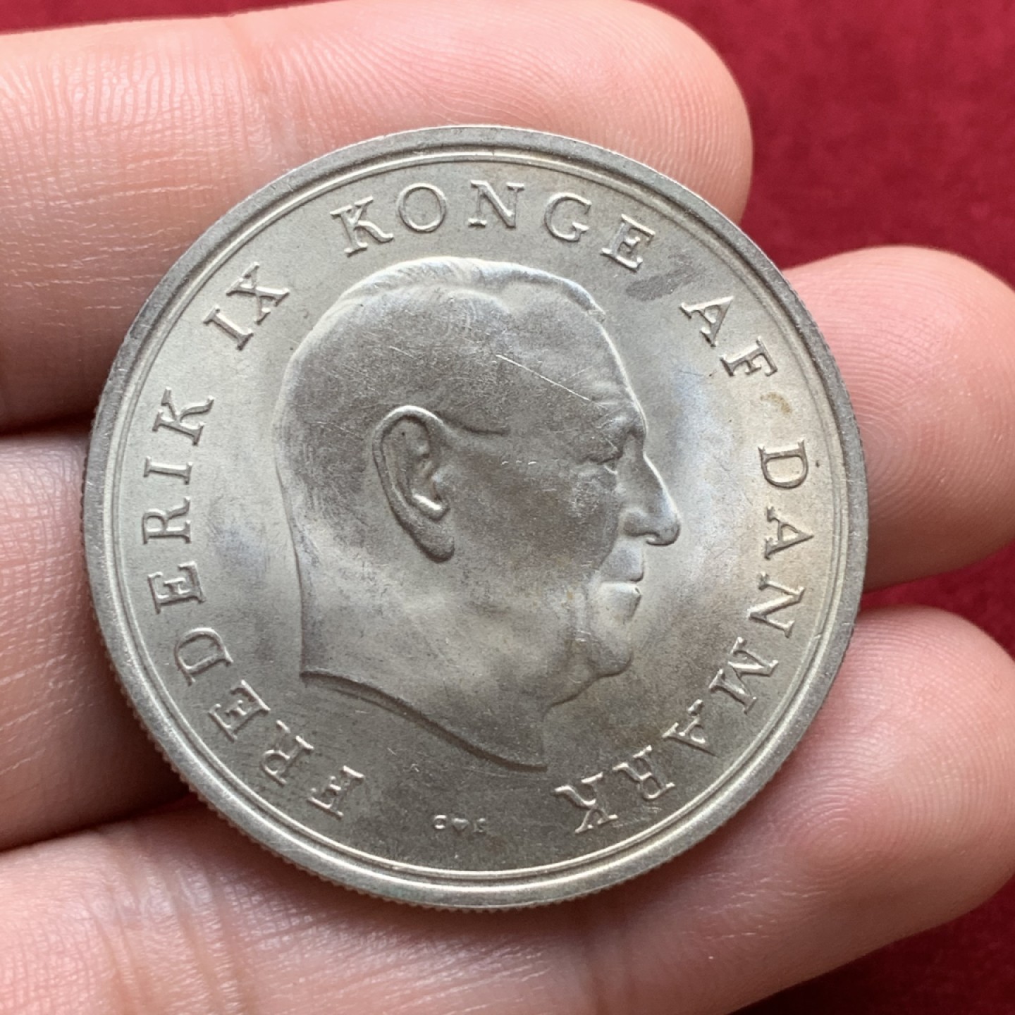 《竞宝斋》第91场-本周日，周一2场连拍（全场不限金额包邮） 丹麦    1967  10克朗  玛格丽特公主婚礼纪念币 转轮光