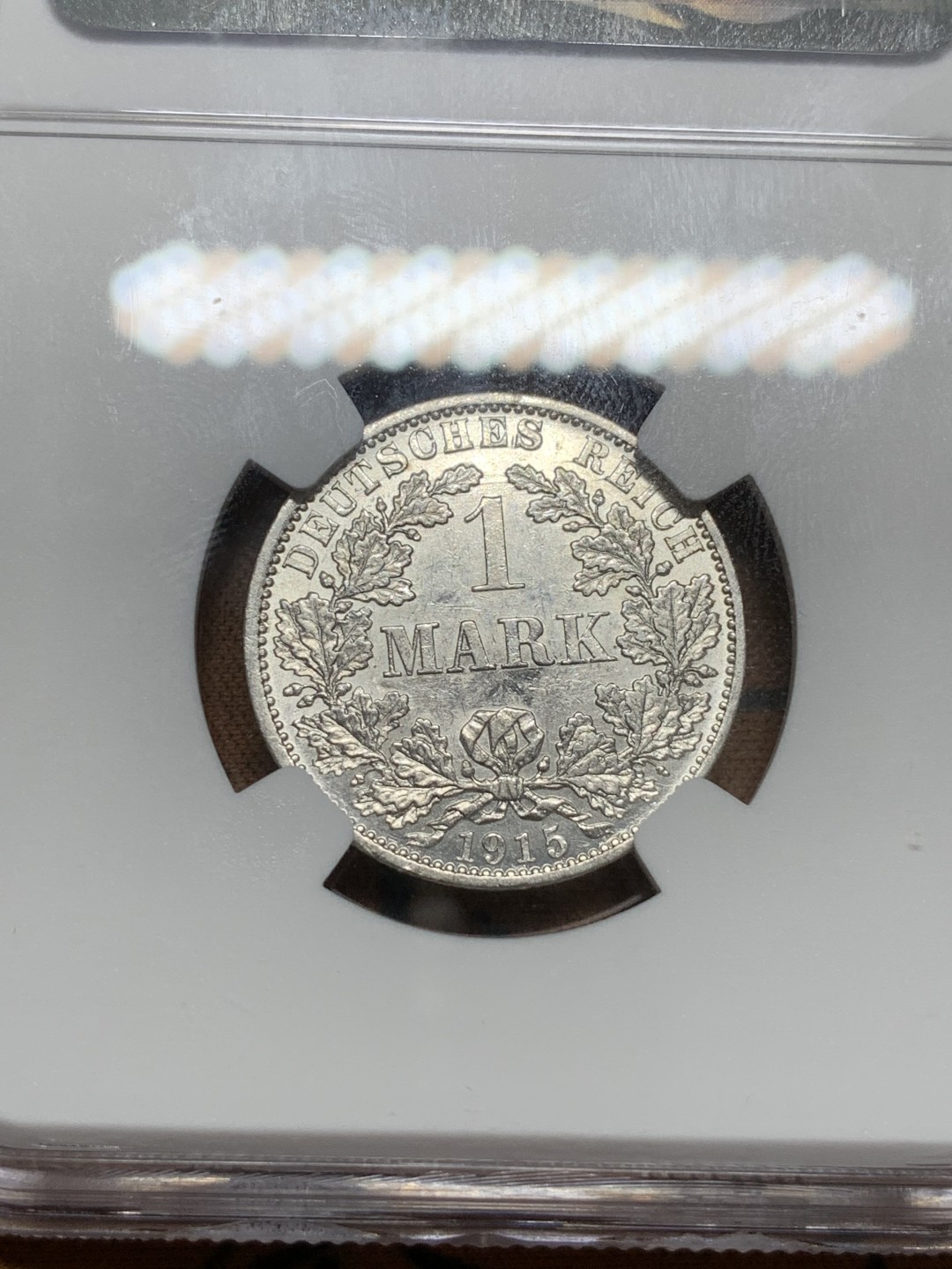 《竞宝斋》第91场-本周日，周一2场连拍（全场不限金额包邮） NGC-MS61 德国 1915年 A版 长翅鹰 1马克 银币