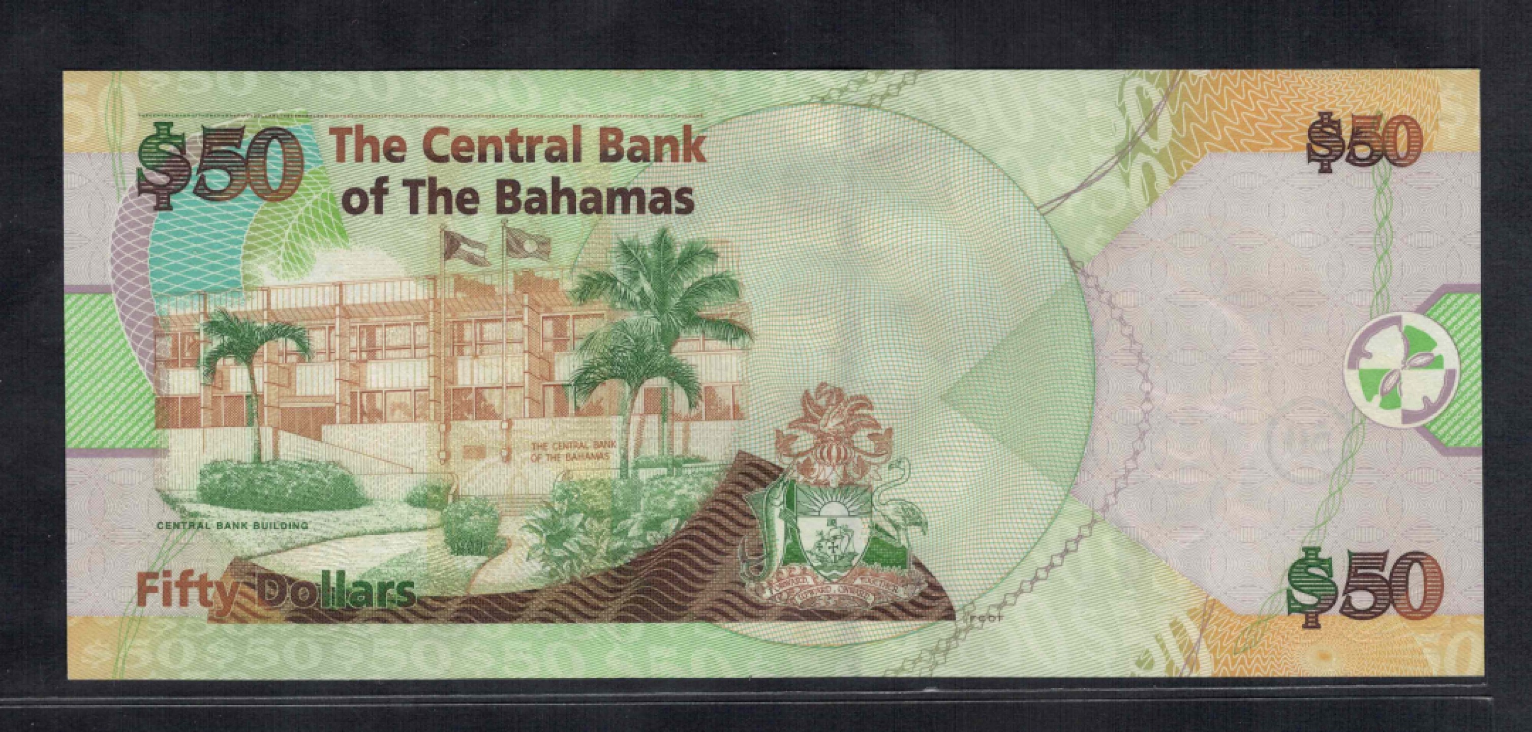 美洲 全新UNC 巴哈马50元纸币 外国钱币 2006年 P-75  实物图  