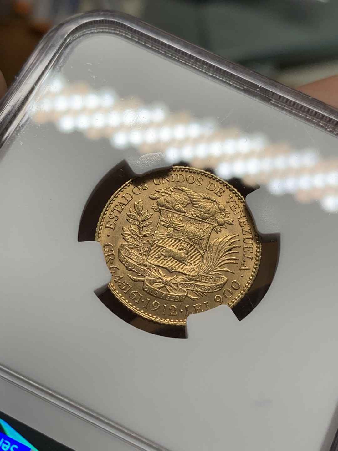 《竞宝斋》第91场-本周日，周一2场连拍（全场不限金额包邮） NGC-MS63 委内瑞拉 1912年 西蒙玻利瓦 20B金币 稀少品种 南美币也是暴涨啊