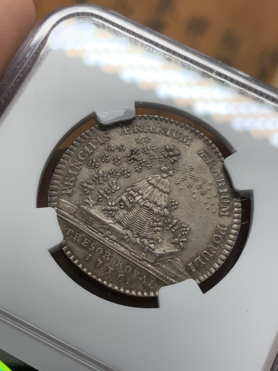 《竞宝斋》第91场-本周日，周一2场连拍（全场不限金额包邮） NGC-UNC 法国1731年路易十五 皇家宝藏 JETON银制代用币 非常漂亮