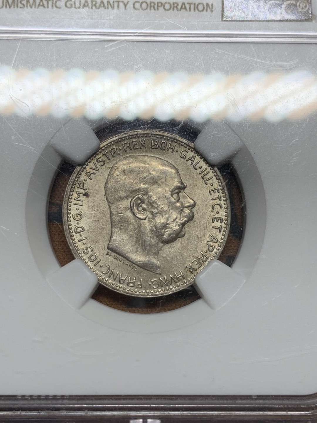 《竞宝斋》第91场-本周日，周一2场连拍（全场不限金额包邮） NGC-MS62 奥地利 1915年 1克朗银币 浮雕层次分明 底板完好