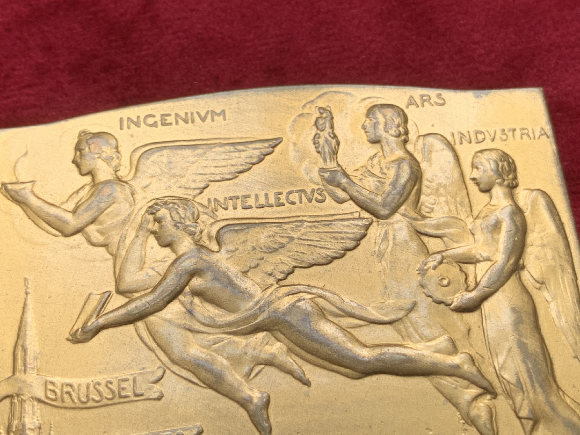 《竞宝斋》第91场-本周日，周一2场连拍（全场不限金额包邮） 比利时 1935 布鲁塞尔 世博会 大铜章 好品 细节不错