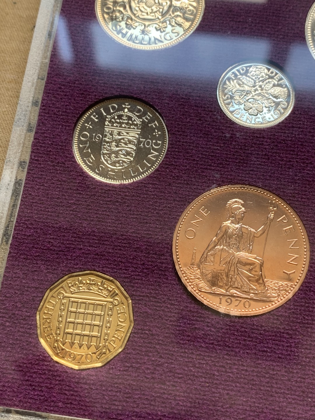 《竞宝斋》第91场-本周日，周一2场连拍（全场不限金额包邮） 英国 1970 精制套装 老币制最后一年  比较有纪念意义 收藏好品