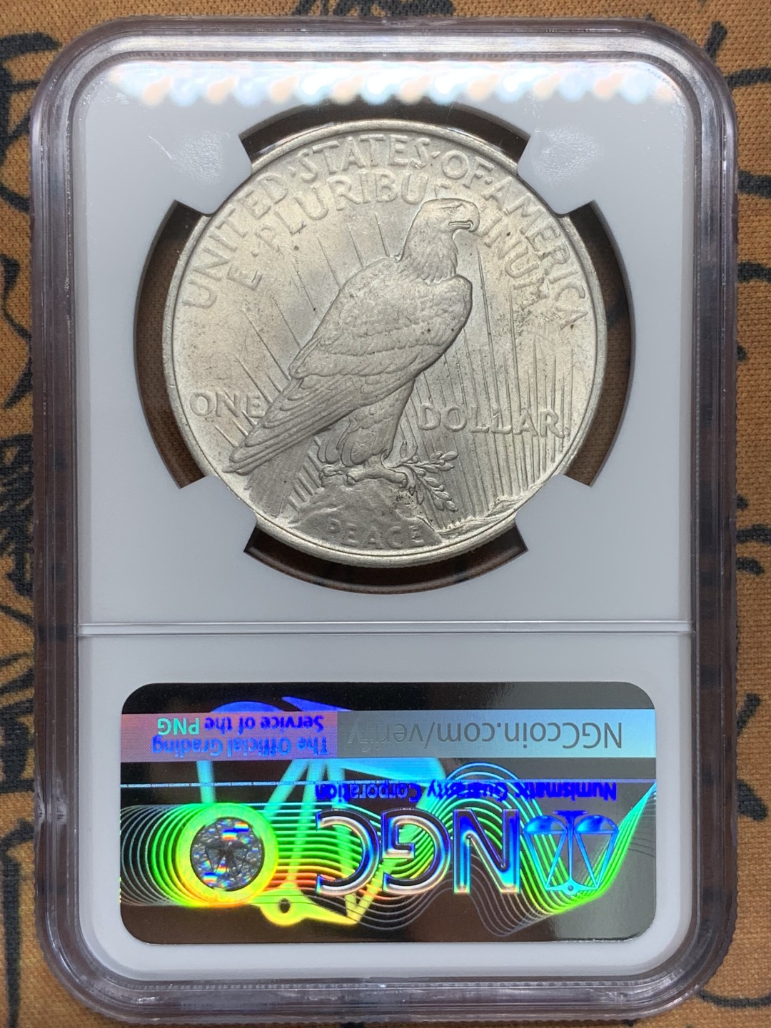 《竞宝斋》第91场-本周日，周一2场连拍（全场不限金额包邮） NGC-MS63 美国1923年 和平鸽一元 大银币 原光好品