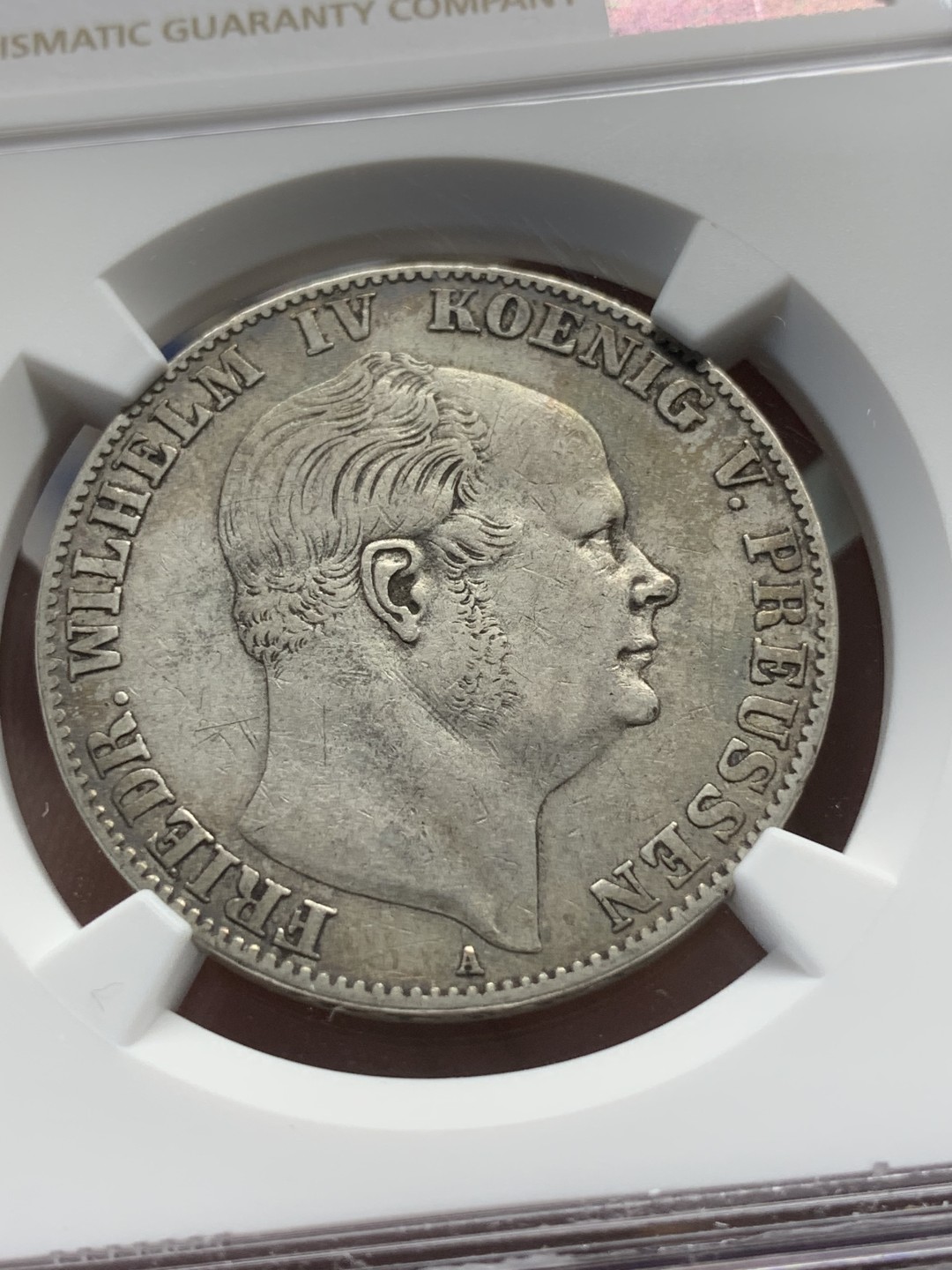 《竞宝斋》第91场-本周日，周一2场连拍（全场不限金额包邮） NGC-XF45 德国普鲁士1859年 威廉四世 1泰勒大银币 原味好品