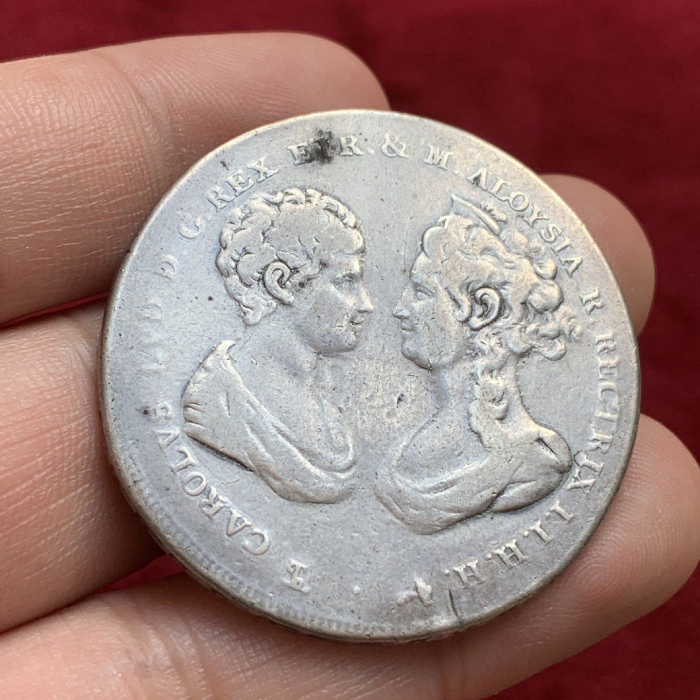 《竞宝斋》第91场-本周日，周一2场连拍（全场不限金额包邮） 意大利托斯卡纳 1807年 对面双人像10P 大银币 此版更稀少