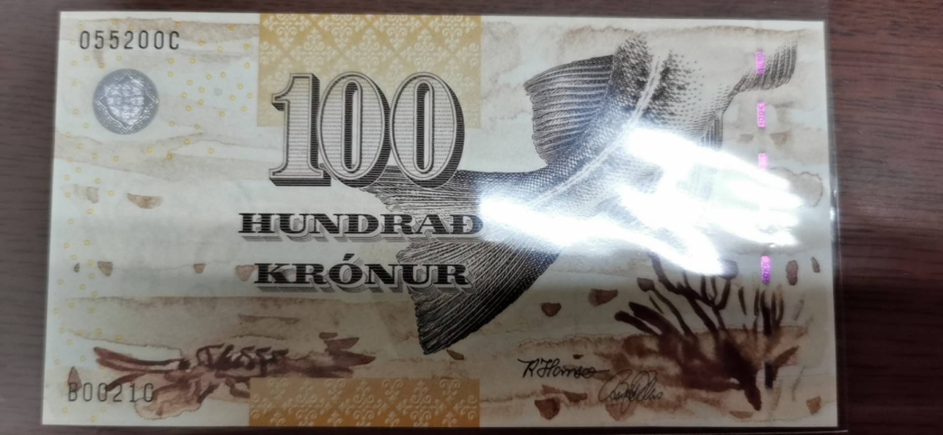 法罗群岛100克朗 2002年 克劳斯目录P-25 欧洲纸币 实物图 UNC   