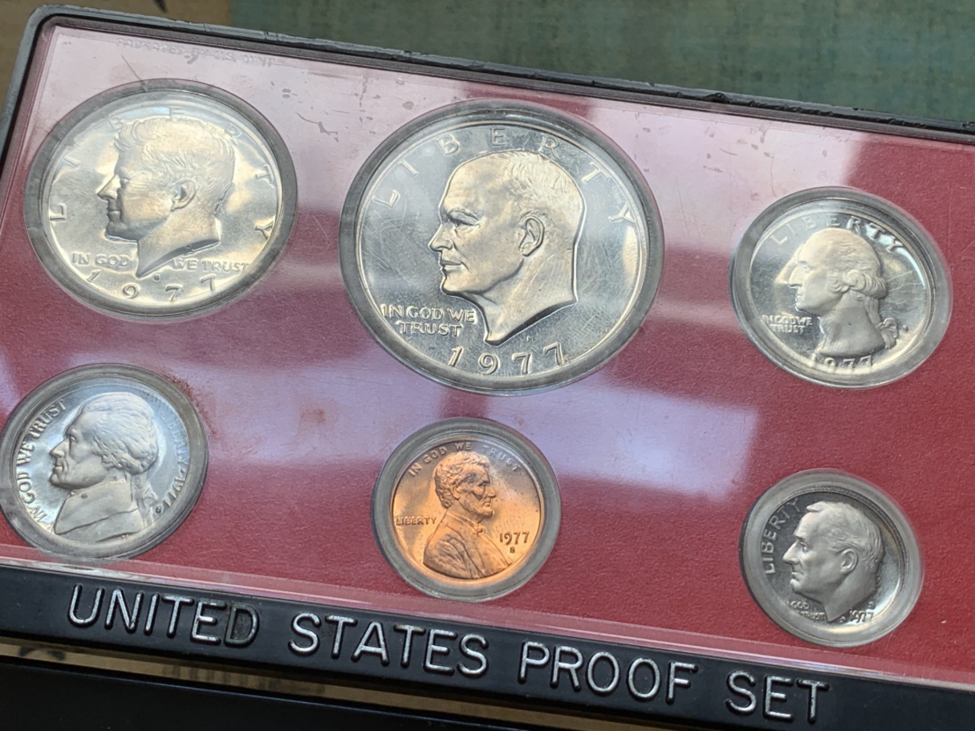 《竞宝斋》第91场-本周日，周一2场连拍（全场不限金额包邮） 美国 1977 套币 PROOF SET 6枚套