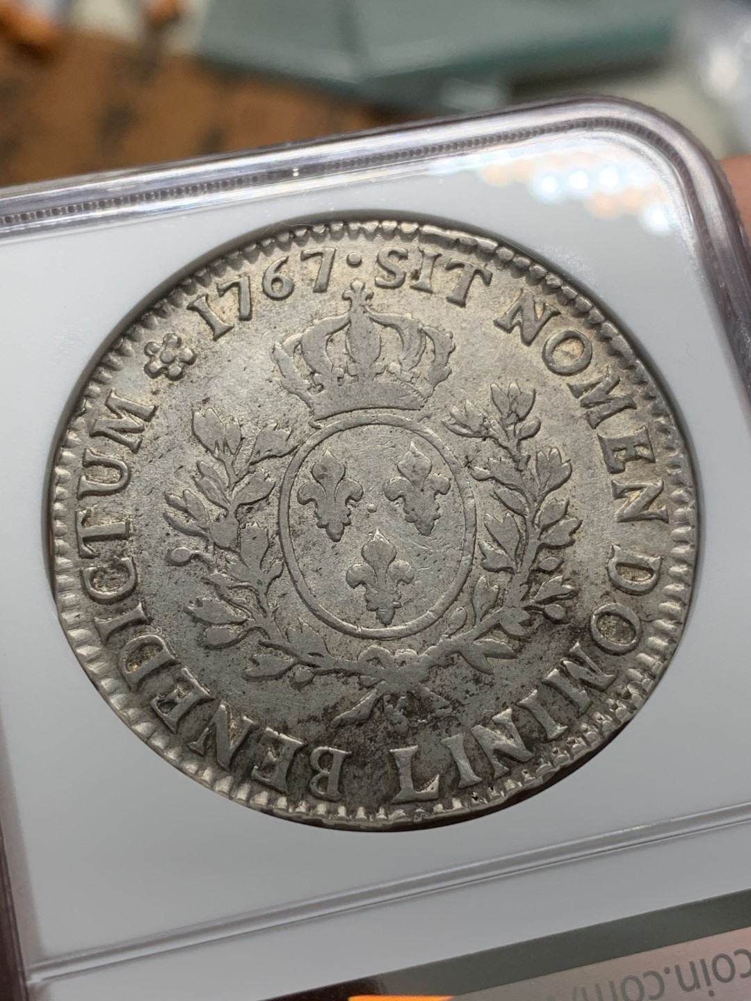 《竞宝斋》第91场-本周日，周一2场连拍（全场不限金额包邮） NGC-AU53 法国1767-L年 路易十五ECU大银币 非常漂亮