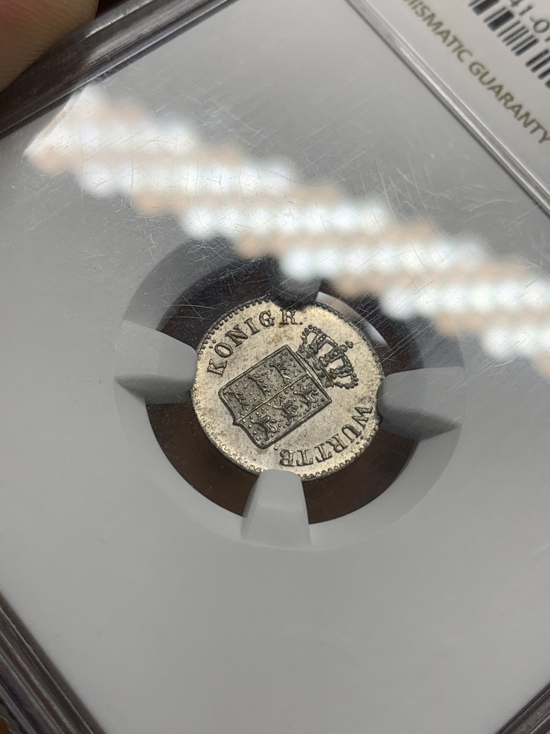 《竞宝斋》第91场-本周日，周一2场连拍（全场不限金额包邮） NGC-MS65 德国符腾堡1852年1克鲁泽 银币