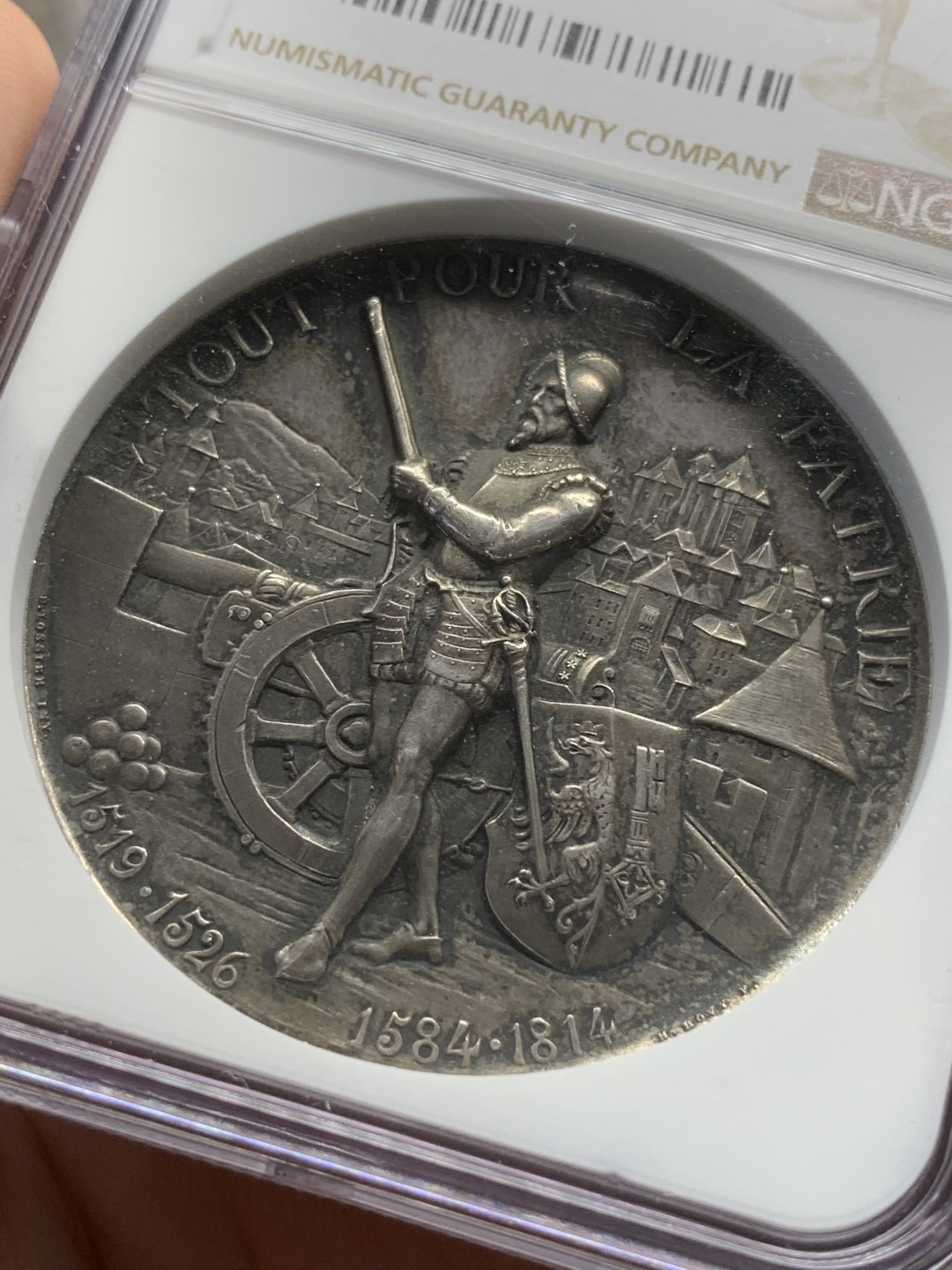 《竞宝斋》第91场-本周日，周一2场连拍（全场不限金额包邮） NGC-MS62 1887 瑞士日内瓦射击节 银章  细节好 小碎步更好