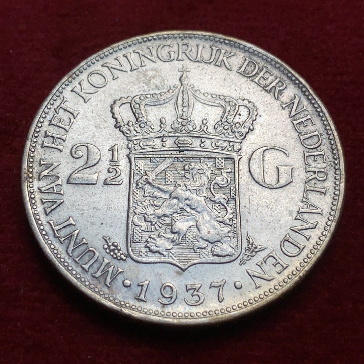 《竞宝斋》第91场-本周日，周一2场连拍（全场不限金额包邮） 荷兰    1937  2.5盾大银币  好品