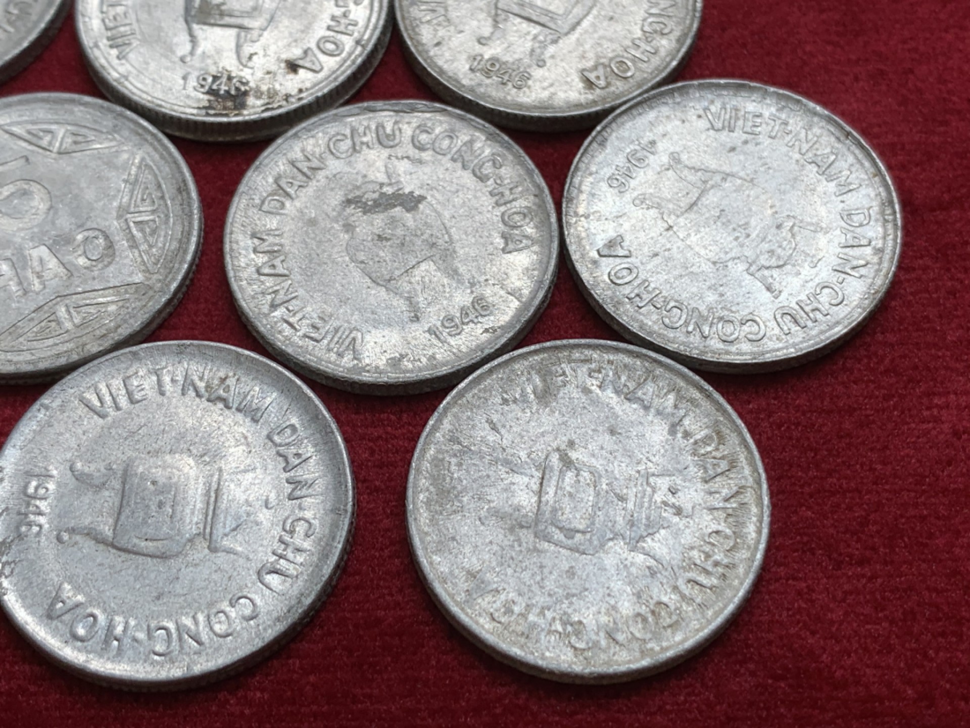 《竞宝斋》第91场-本周日，周一2场连拍（全场不限金额包邮） 1946年越南民主共和国5毫铝币流通品 10枚