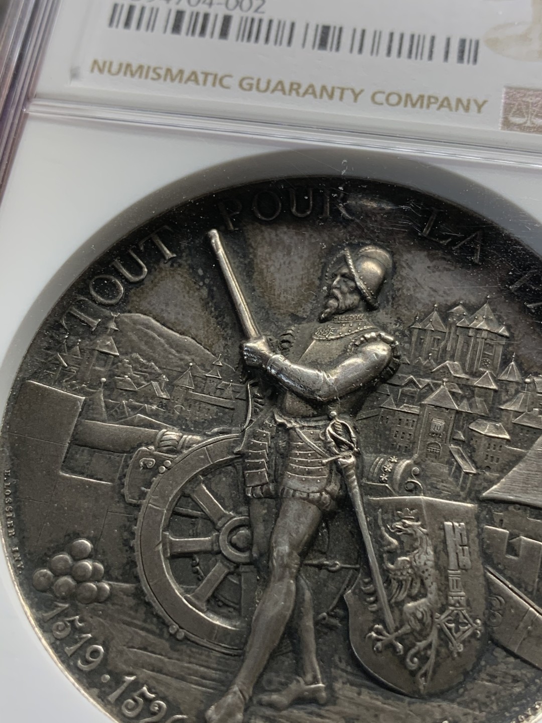 《竞宝斋》第91场-本周日，周一2场连拍（全场不限金额包邮） NGC-MS62 1887 瑞士日内瓦射击节 银章  细节好 小碎步更好