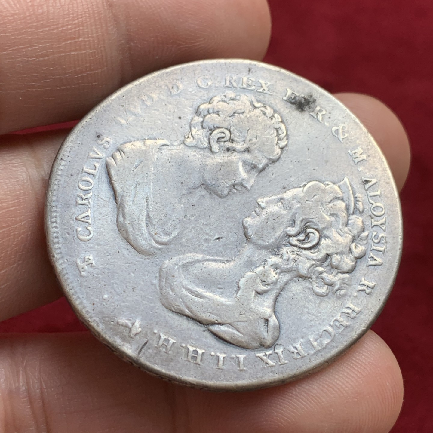 《竞宝斋》第91场-本周日，周一2场连拍（全场不限金额包邮） 意大利托斯卡纳 1807年 对面双人像10P 大银币 此版更稀少