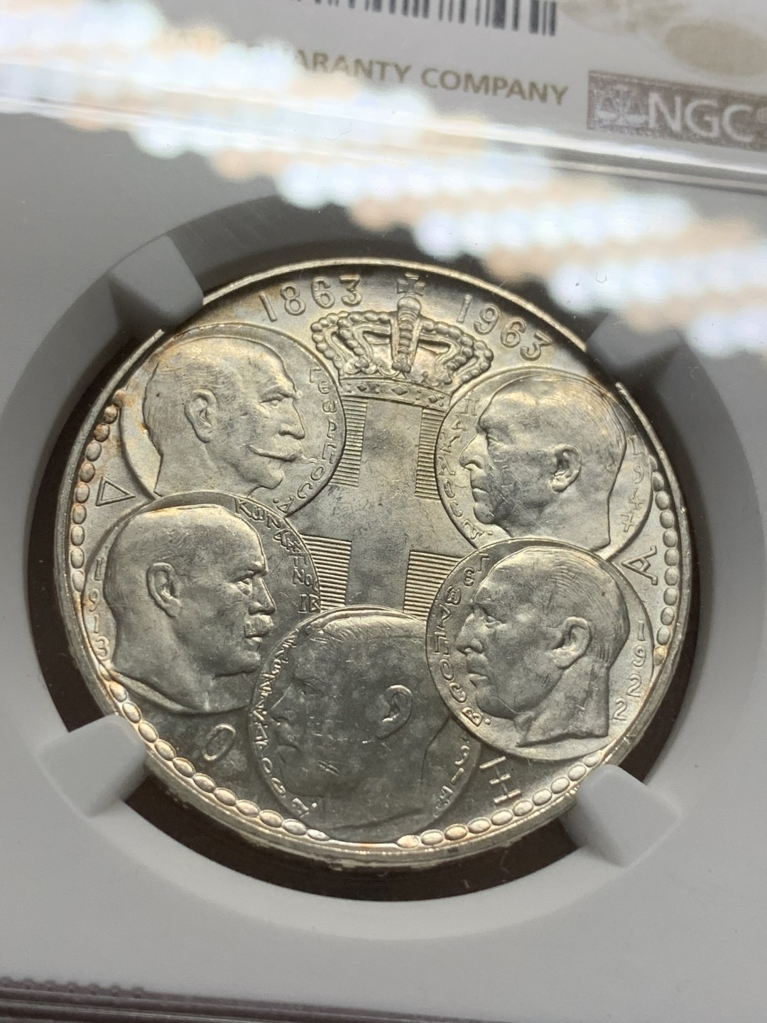 《竞宝斋》第91场-本周日，周一2场连拍（全场不限金额包邮） NGC-MS64 希腊1963年 30德拉克马 纪念银币