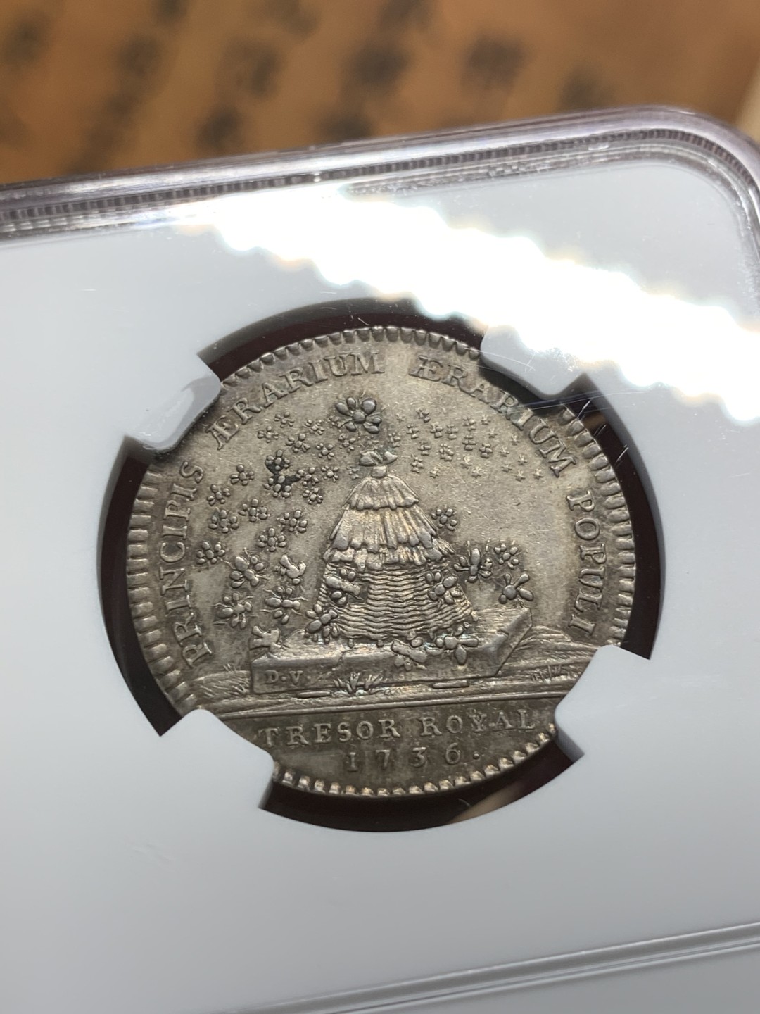 《竞宝斋》第91场-本周日，周一2场连拍（全场不限金额包邮） NGC-UNC 法国1731年路易十五 皇家宝藏 JETON银制代用币 非常漂亮