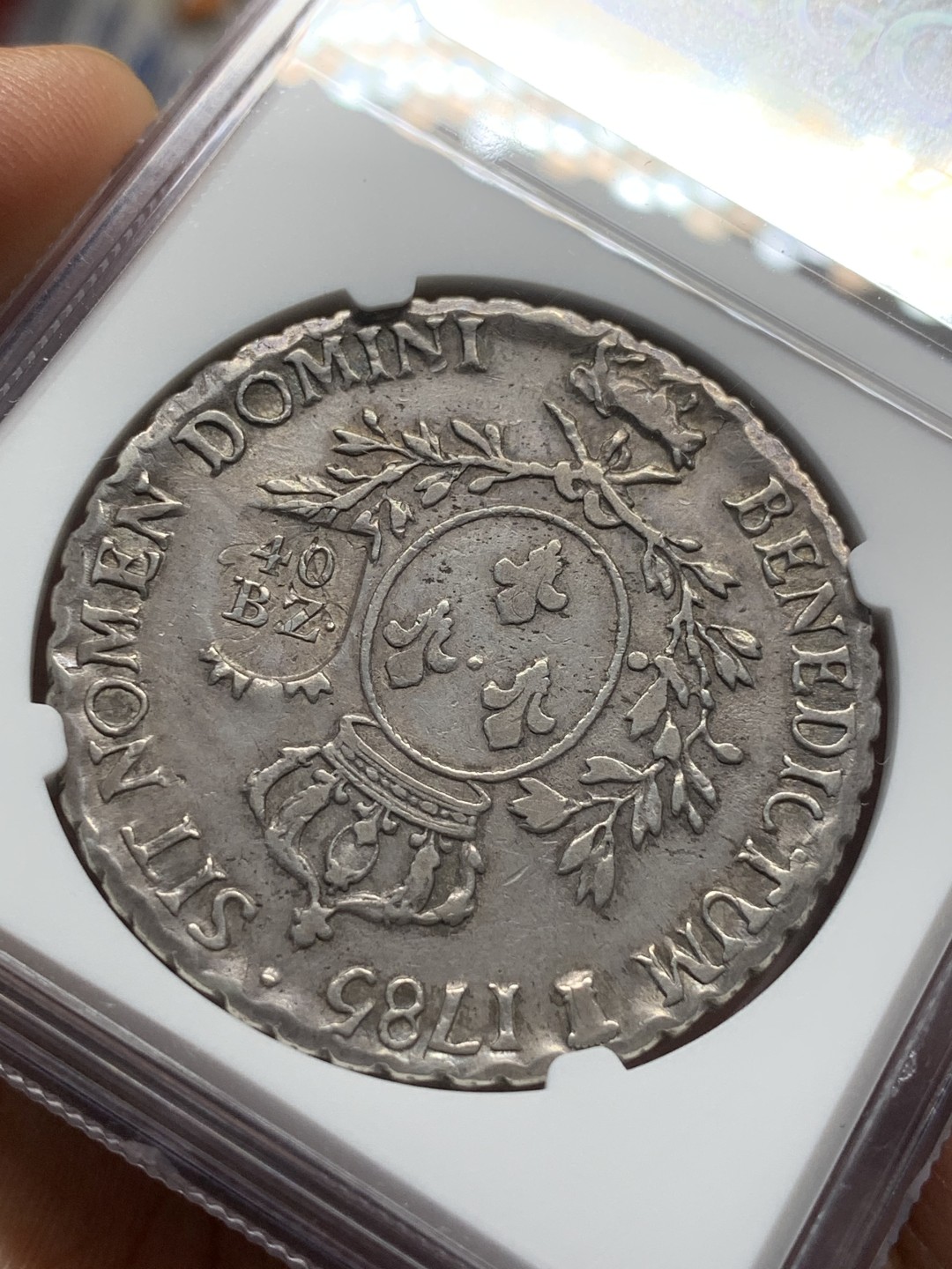 《竞宝斋》第91场-本周日，周一2场连拍（全场不限金额包邮） NGC-XF 瑞士 1816年 40B大银币 是加盖在法国路易十六ECU大银币上 非常稀少 现在加盖的币价格都飞天了