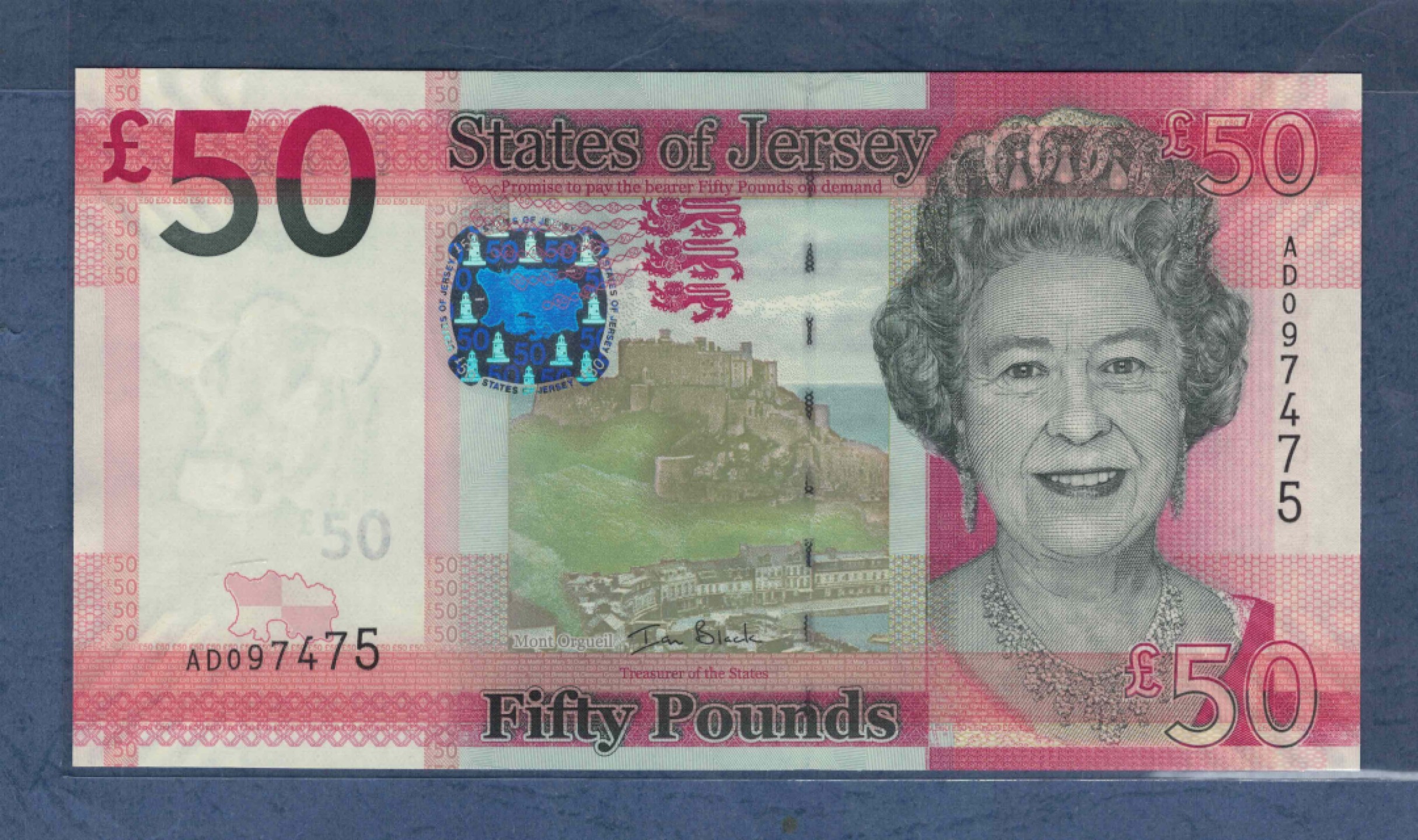 泽西岛2010年50镑 克劳斯P-36a 欧洲纸币 实物图 UNC  