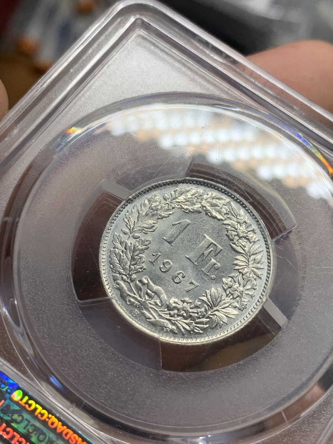 《竞宝斋》第91场-本周日，周一2场连拍（全场不限金额包邮） PCGS-MS66 瑞士 1967年 1法郎 瑞士女神银币 浮雕完整 高点具在 底板良好