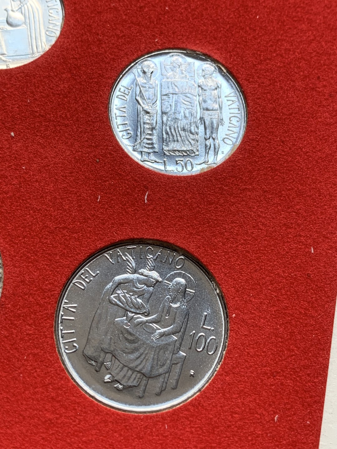 《竞宝斋》第91场-本周日，周一2场连拍（全场不限金额包邮） 卡装 梵蒂冈1981年  教皇6枚纪念币 套装 最大那枚是银币