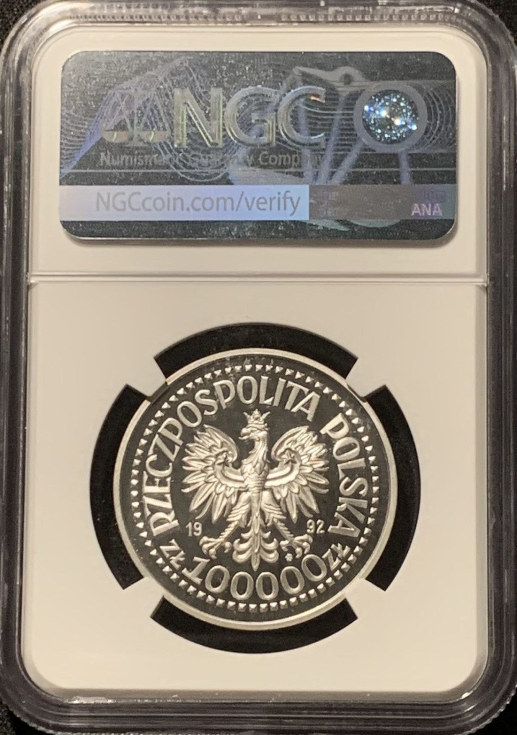 紫瑗钱币——第207期拍卖 波兰 1992年 上西里西亚和波兰的统一 100000兹罗提 银币 NGC PR69 UC