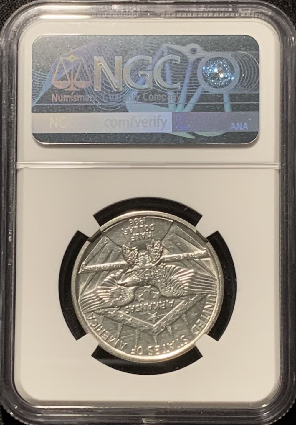 紫瑗钱币——第244期拍卖 美国 1936年 S版 阿肯色州 半美元 50分 银币 NGC UNC Detail