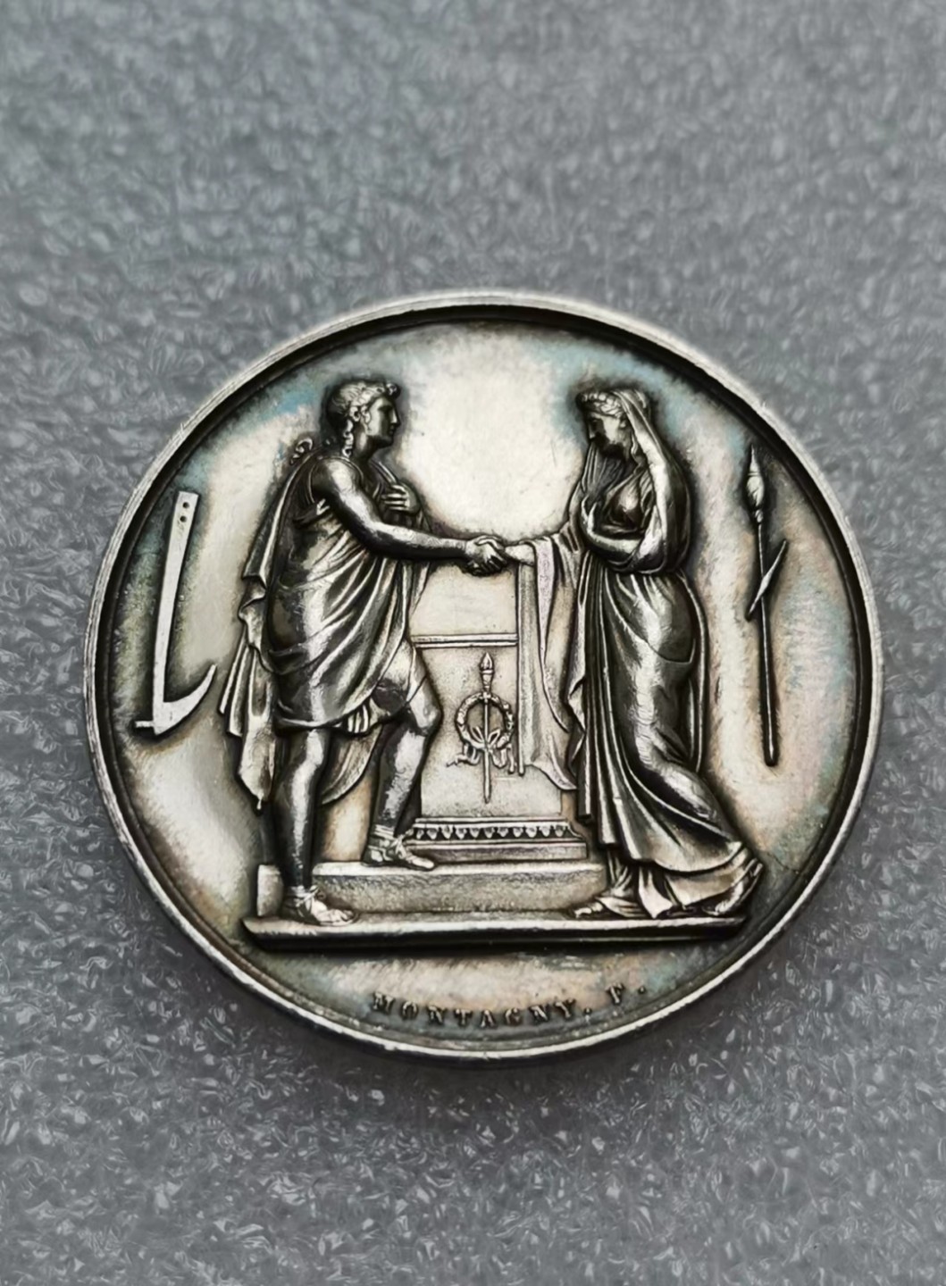 瓶子🏺第55期拍卖会 法国19世纪早期银质大版婚章