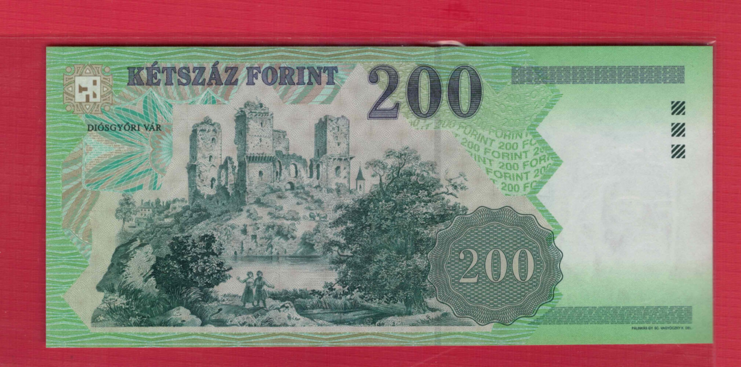 匈牙利2004年200福林 欧洲纸币 实物如图 UNC