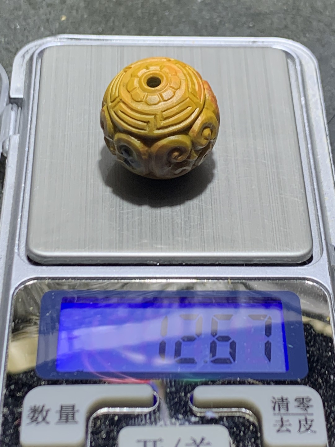 精美战国红玛瑙雕刻回纹珠一颗！