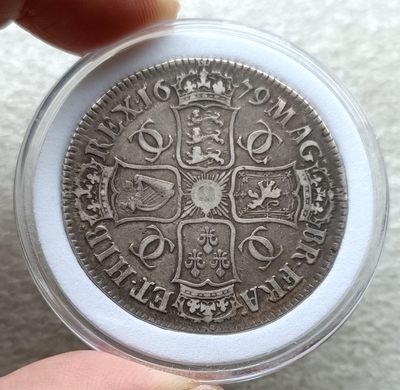 纸币、勋奖章、老银器、各国硬币，彼得堡世界钱币勋章拍卖第15期 - 英国1679年1克朗大银币，查尔斯二世，传世老包浆