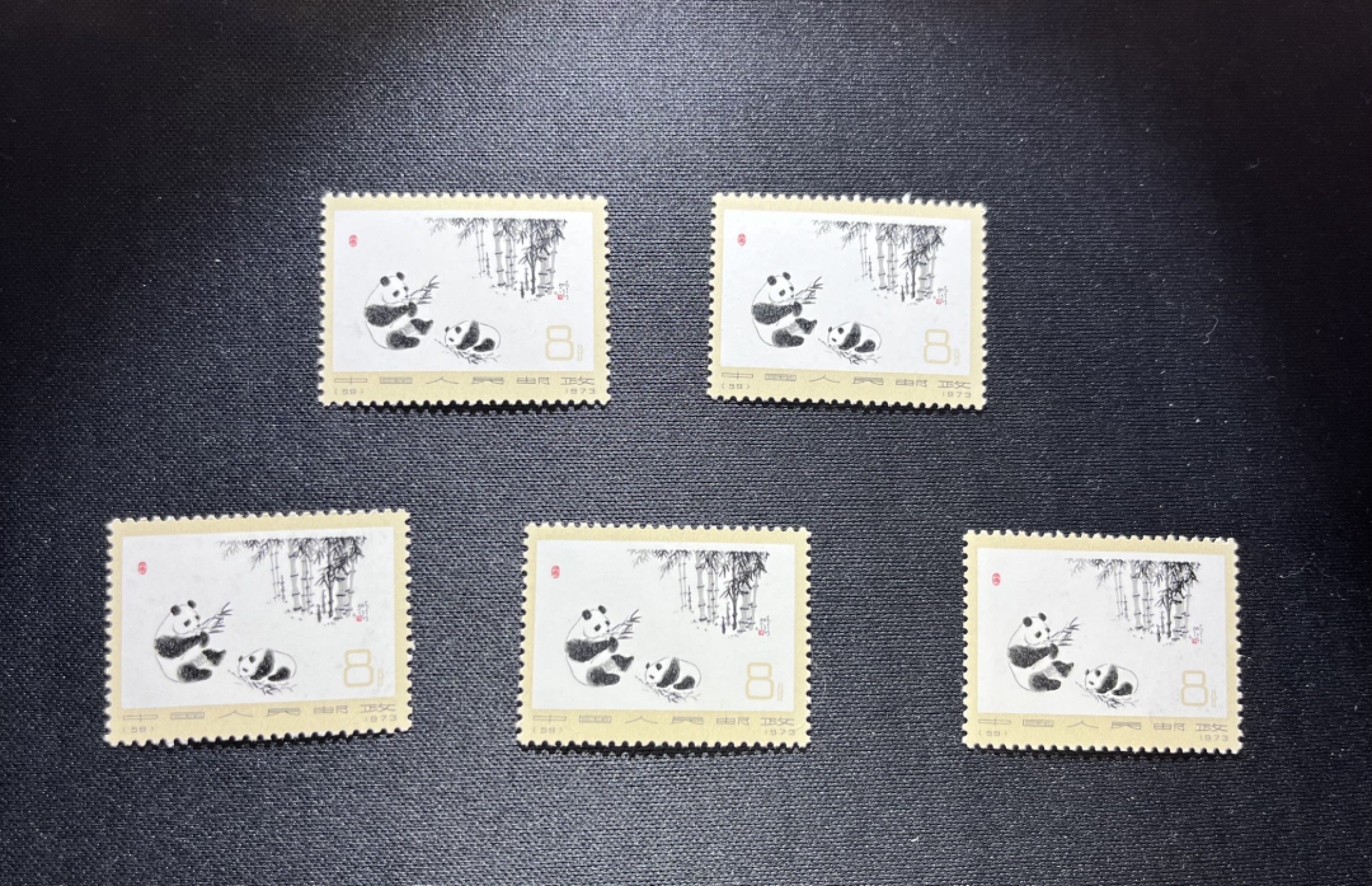 洪涛臻品 精品邮票限时拍卖第十五期 编号熊猫N59  5枚新，版撕全品嘎嘎绝，齿孔非常新，背面雪白，不是老赵所谓的全品所能比，编号精品小票，只要品相好，多多益善，全品可评级，注意捡漏
