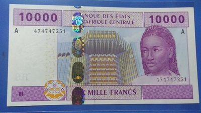 中非2002年10000法郎 加蓬 字母A 克劳斯目录P-410A 非洲纸币 UNC   - 中非2002年10000法郎 加蓬 字母A 克劳斯目录P-410A 非洲纸币 UNC  