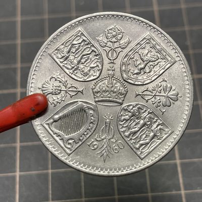 0起1加，无佣金！【铜匠收藏】外国硬币第五场拍卖！ - 稀少的 1960年英国5先令克朗型纪念镍币 38.6mm