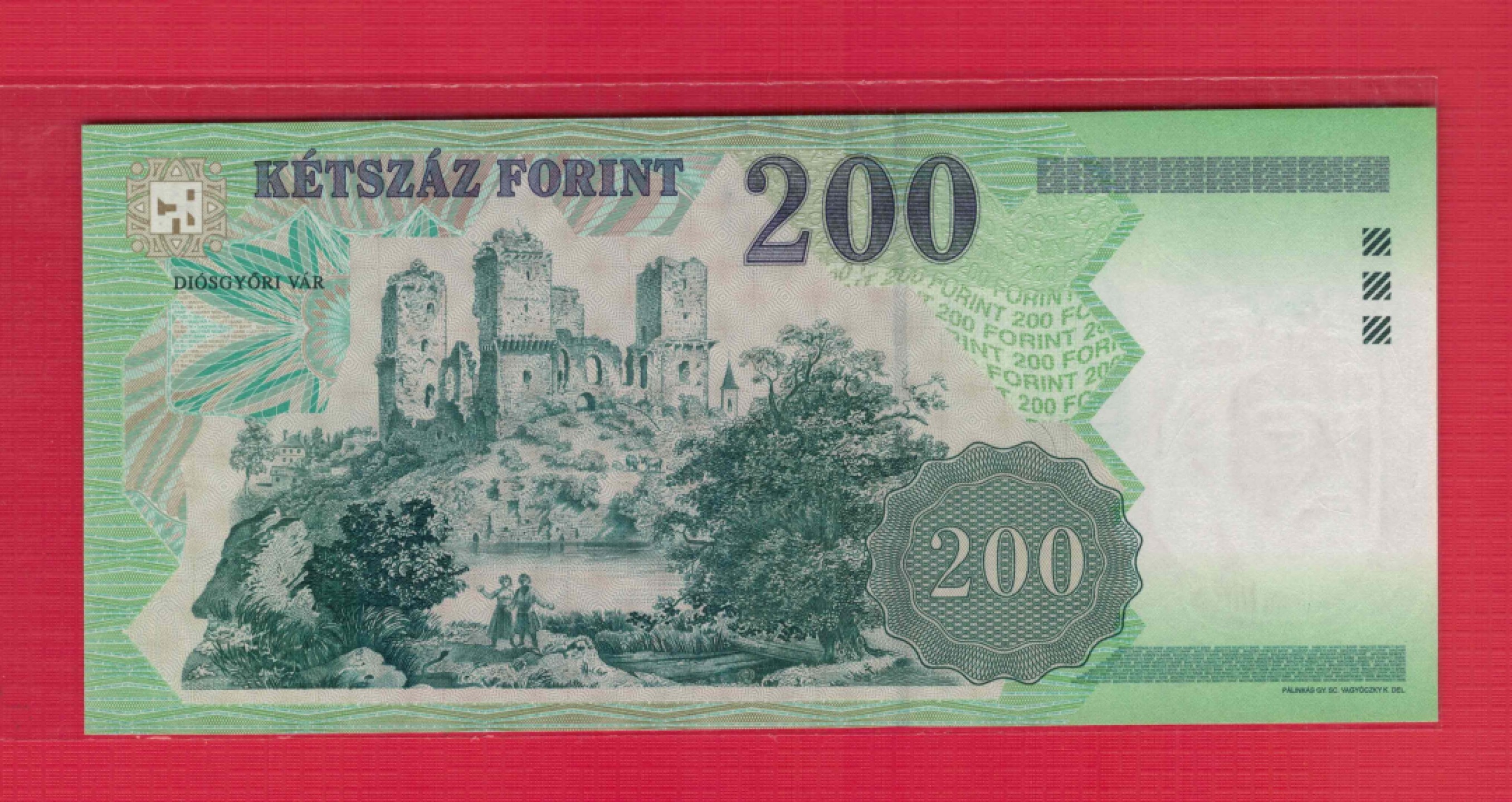 匈牙利1998年200福林 欧洲纸币 实物如图 UNC