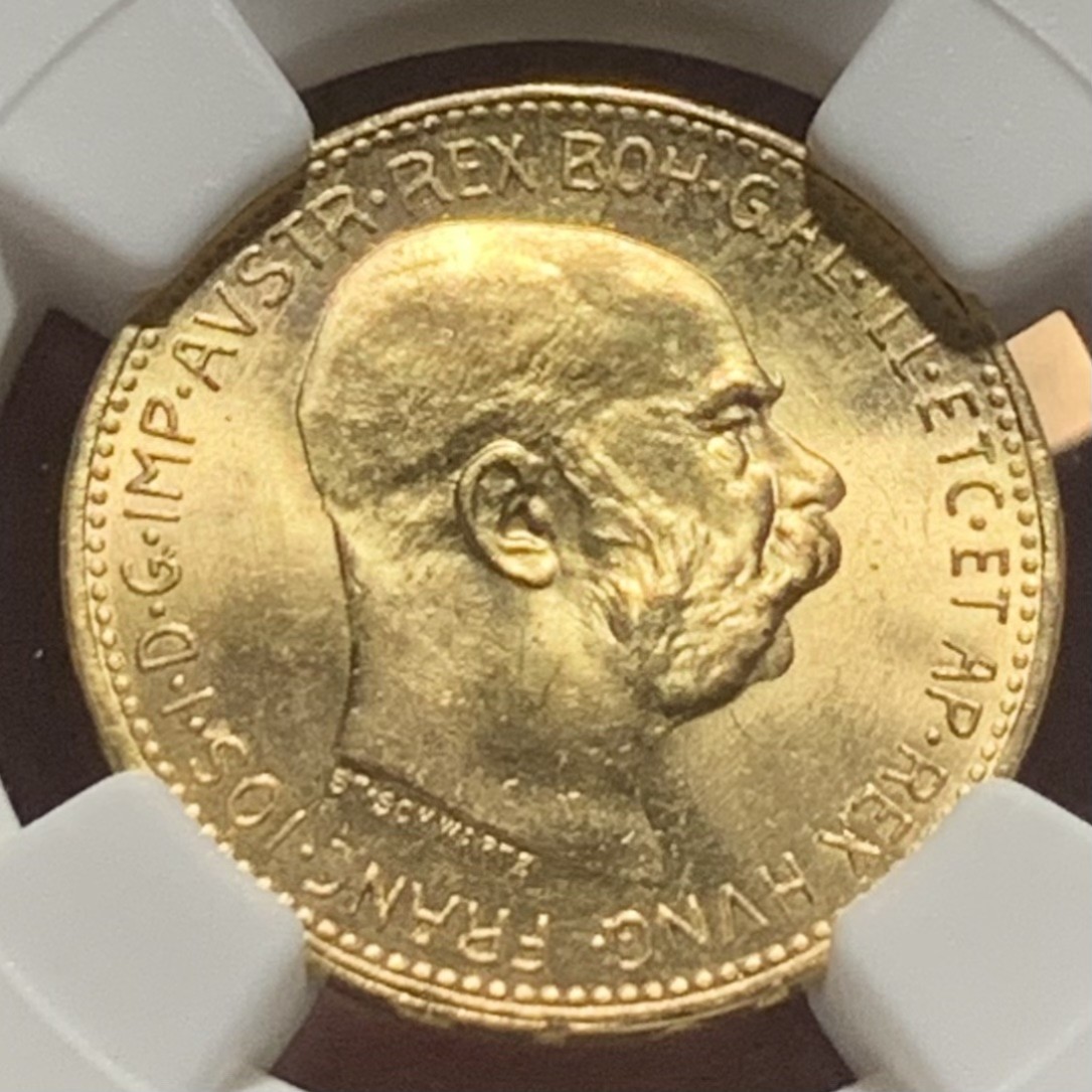 紫瑗钱币——第329期拍卖 奥地利 1915年 弗朗茨·约瑟夫二世 20克朗 金币 NGC MS65