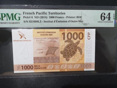 《外钞收藏家》第二百期 - 2014年法属太平洋1000法郎 无47 PMG64 