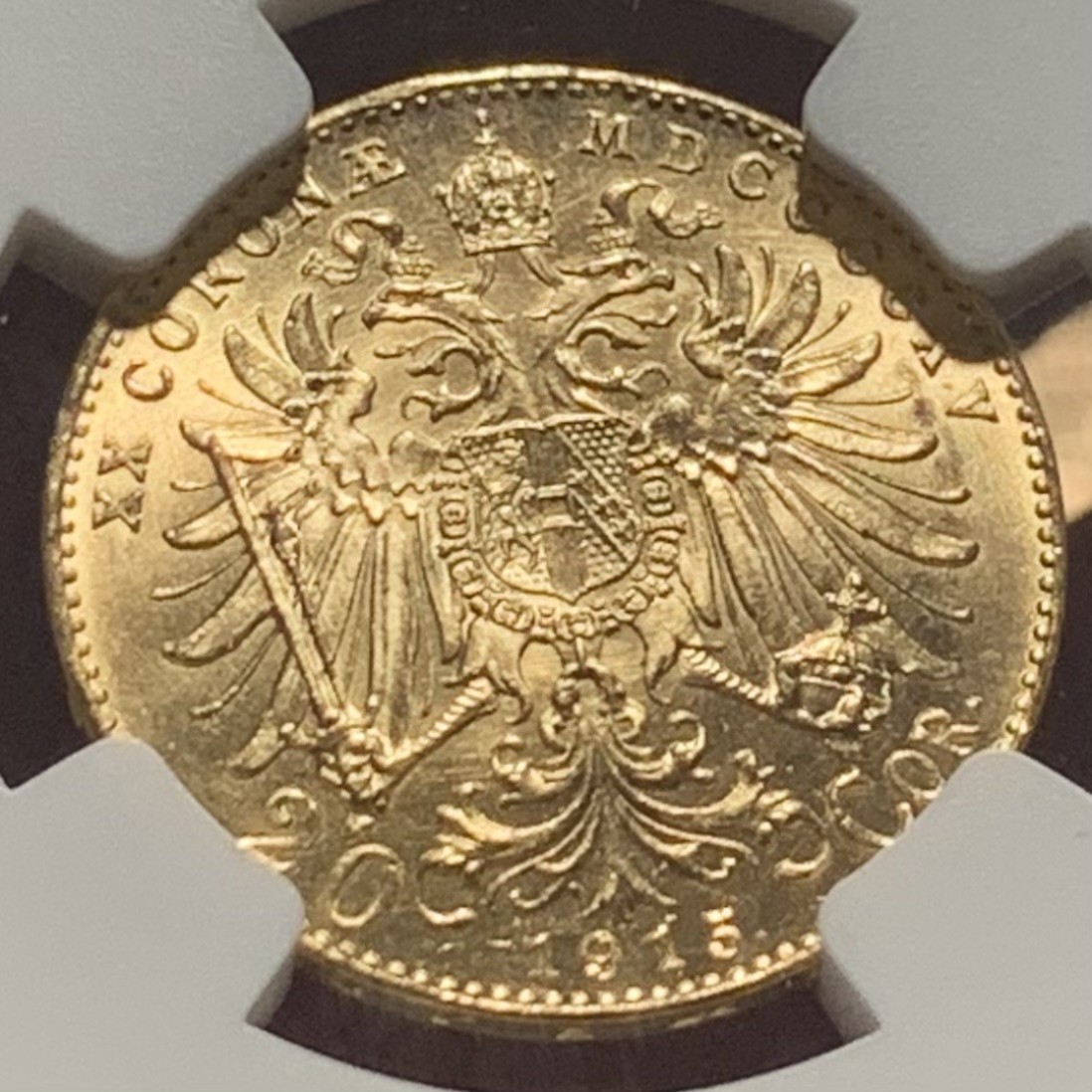 紫瑗钱币——第329期拍卖 奥地利 1915年 弗朗茨·约瑟夫二世 20克朗 金币 NGC MS65