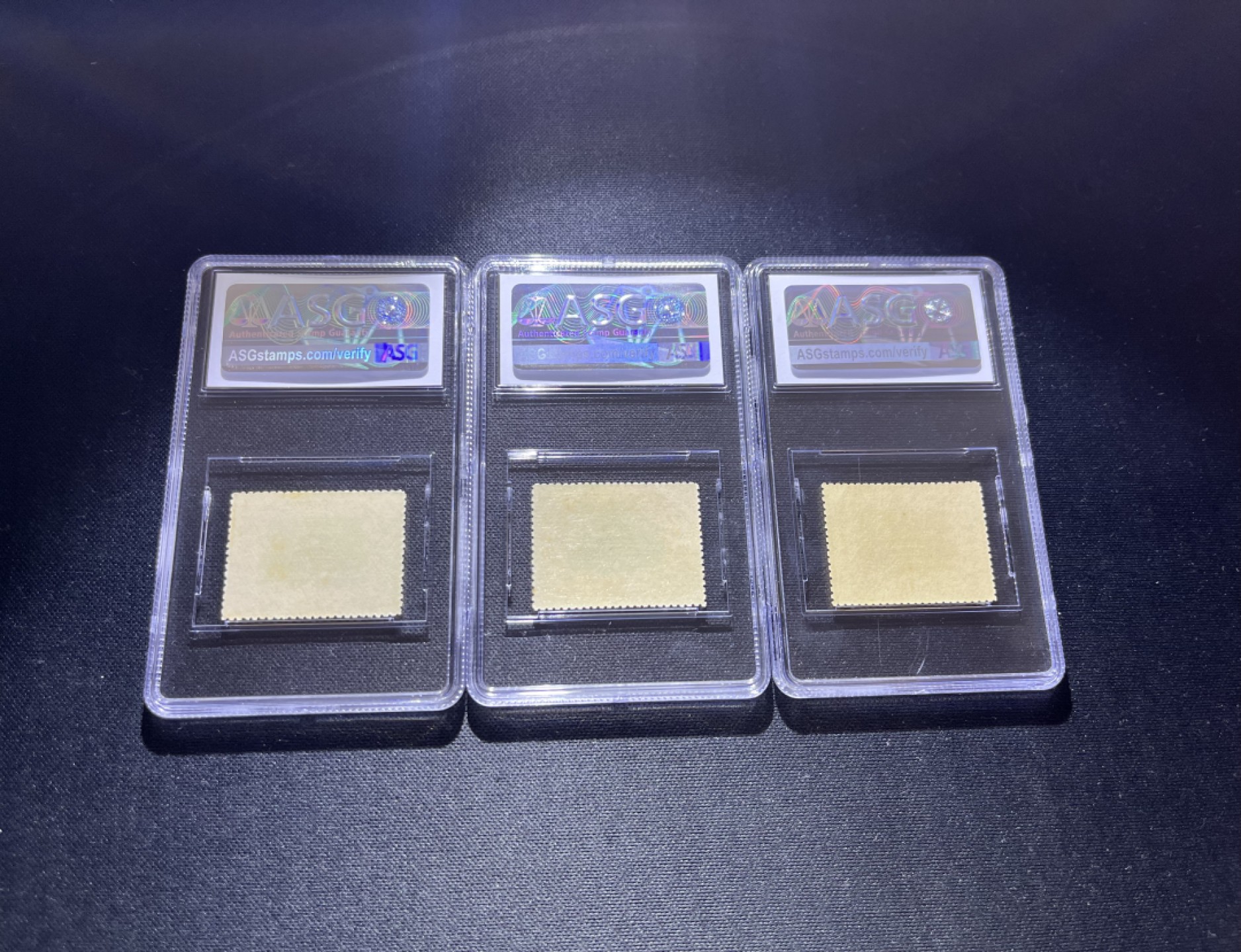 洪涛臻品  精选邮票限时拍卖第十七期 清宣统登基邮票新 ASG评级85OG，大块精挑送评，105最严格出分，110多年的邮票，能评到85分实属不易，一套90分的要六七千，且拍且珍惜，价值洼地，注意捡漏