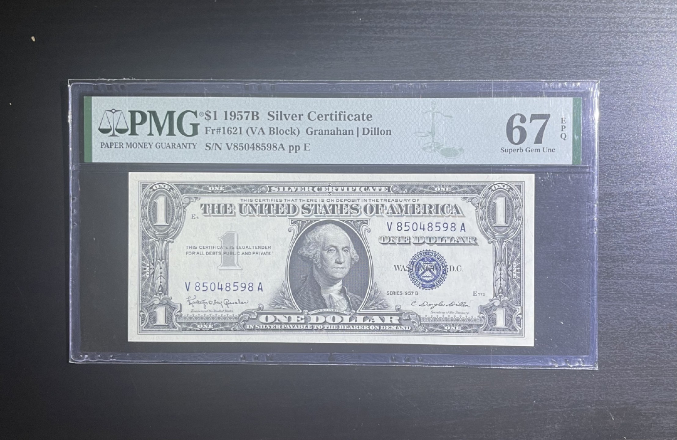 【丑猫0911】今晚7点整，自动快拍 1957年蓝库1美元(高分)