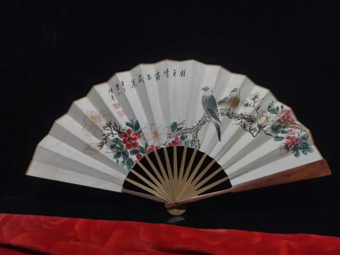 名人花鸟扇子8把，双面工，画工精湛，实物拍摄！喜欢的自选（单个售价）